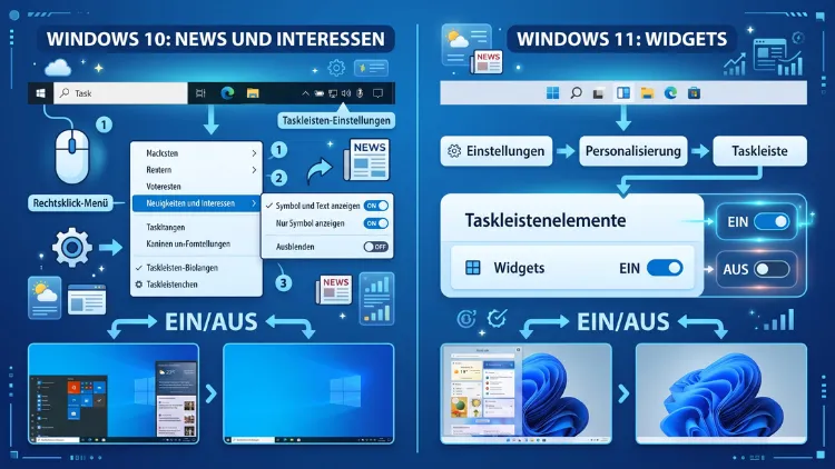 Windows 11/10: News und Interessen in Taskleiste aktivieren/deaktivieren