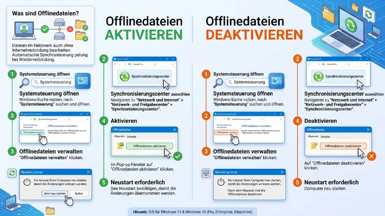 Windows 11/10: Offlinedateien aktivieren, deaktivieren – so geht’s