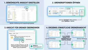 Windows 11/10: Ordneransicht auf gleiche Ordnertypen anwenden