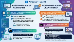 Windows 11/10: Passwortablauf aktivieren/deaktivieren – so geht’s