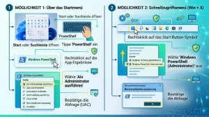 Windows 11/10: PowerShell mit erhöhten Rechten öffnen
