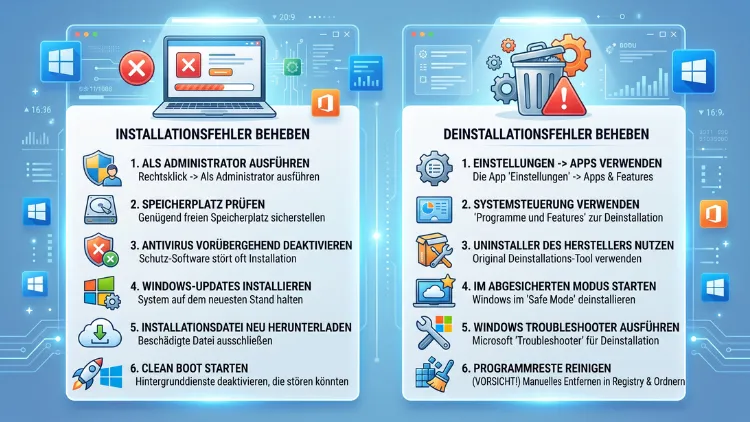 Windows 11/10: Programme installieren/deinstallieren – Fehlerbehebung