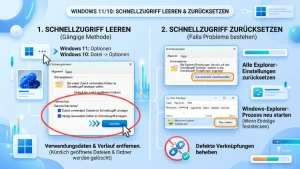 Windows 11/10: Schnellzugriff leeren, zurücksetzen – so geht’s