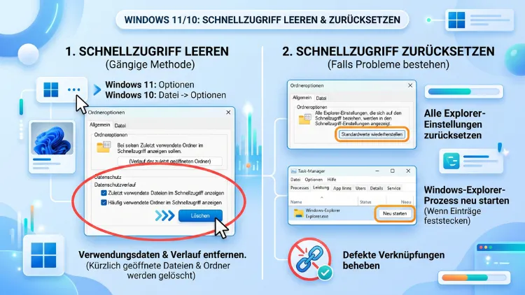 Windows 11/10: Schnellzugriff leeren, zurücksetzen – so geht’s