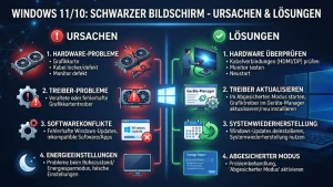 Windows 11/10: Schwarzer Bildschirm – Ursachen & Lösungen