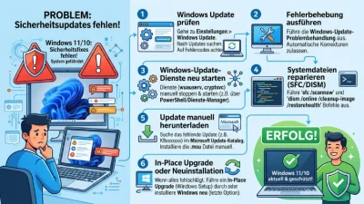 Windows 11/10: Sicherheitsfixes fehlen – Lösung