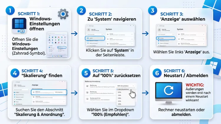 Windows 11/10: Skalierung zurücksetzen – so geht’s
