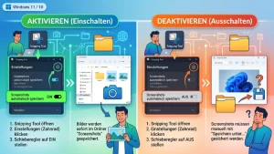 Windows 11/10: Snipping Tool-Screenshots automatisch speichern (de)aktivieren