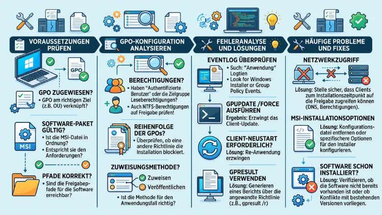 Windows 11/10: Software per GPO installieren – Fehler beheben