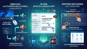 Windows 11/10: Sound stummschalten und wieder aktivieren