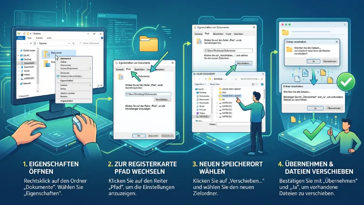 Windows 11/10: Speicherort des Ordners „Dokumente“ ändern – so geht’s