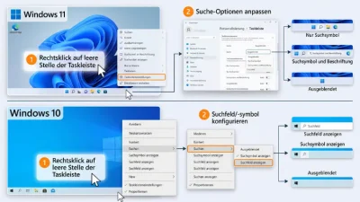Windows 11/10: Suchfeld/-symbol in Taskleiste ein-/ausblenden