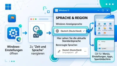 Windows 11/10: System-Standardsprache der Benutzeroberfläche anzeigen