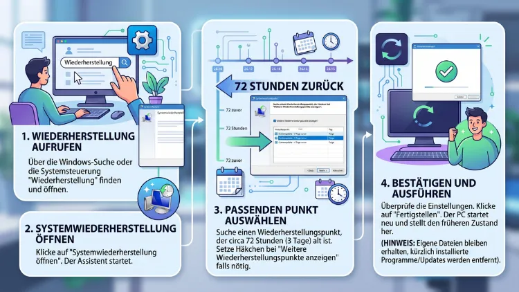 Windows 11: System auf 72 Stunden zurücksetzen – so geht’s
