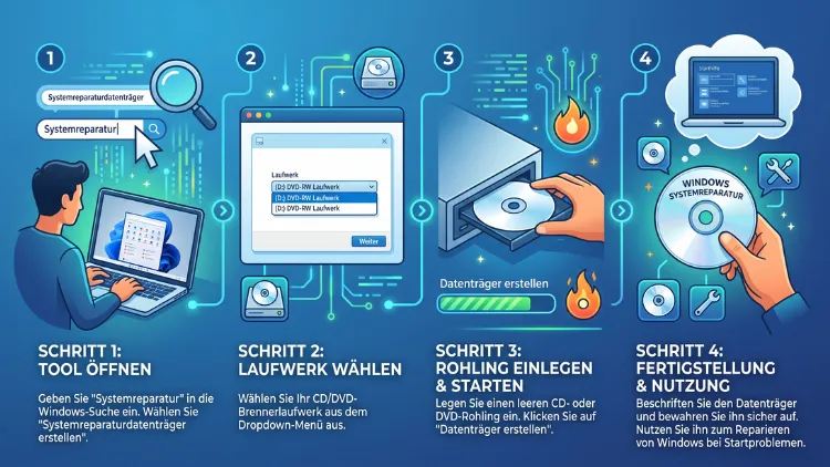 Windows 11/10: Systemreparaturdatenträger erstellen – so geht’s