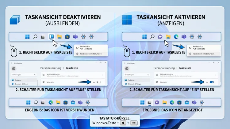 Windows 11/10: Task View (de)aktivieren – so geht’s