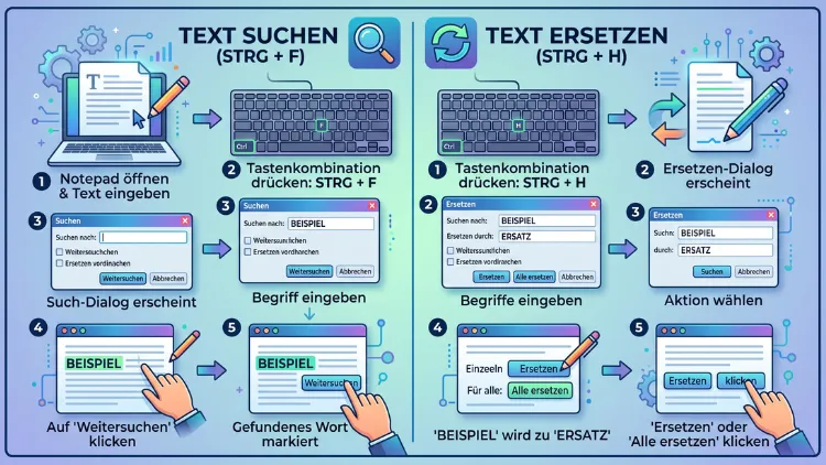 Windows 11/10: Text in Notepad suchen und ersetzen – so geht’s