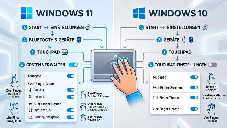 Windows 11/10: Touchpad-Mehrfingergesten aktivieren/deaktivieren