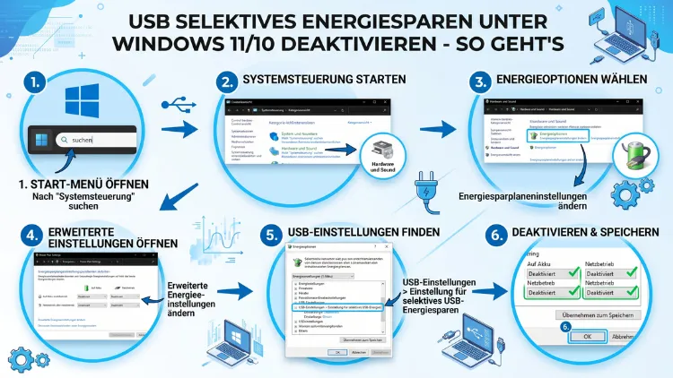 Windows 11/10: USB Selective Suspend deaktivieren – so geht’s