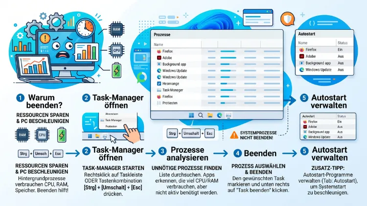 Windows 11/10: Unnötige Prozesse beenden – so geht’s
