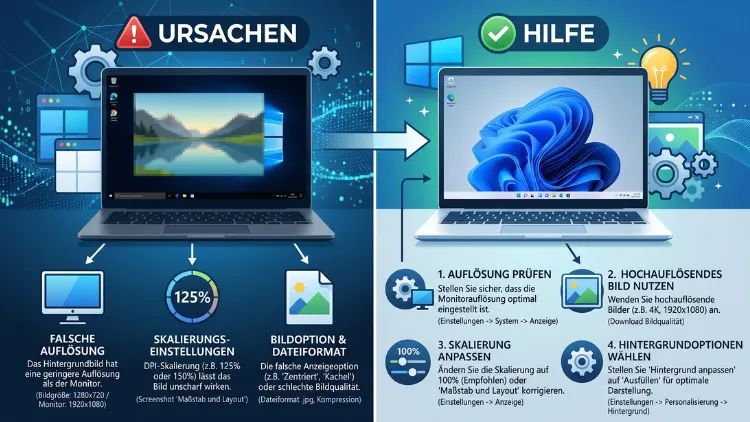 Windows 11/10: Unscharfes Hintergrundbild – Ursachen & Hilfe