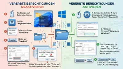 Windows 11/10: Vererbte Berechtigungen (de)aktivieren – so geht’s