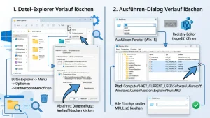 Windows 11/10: Verlauf im Explorer und Ausführen-Dialog löschen