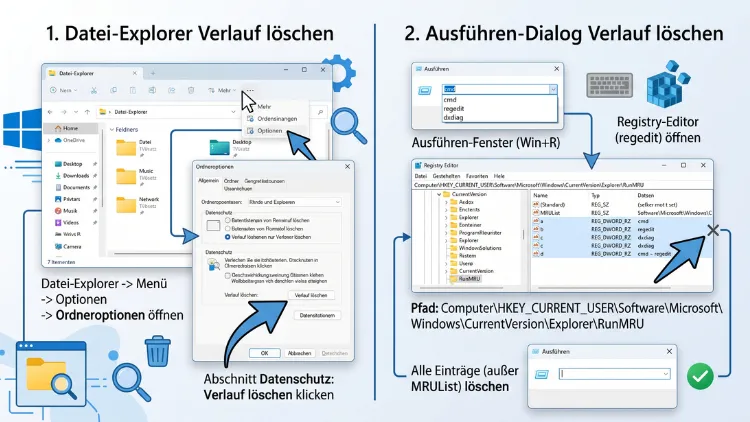 Windows 11/10: Verlauf im Explorer und Ausführen-Dialog löschen