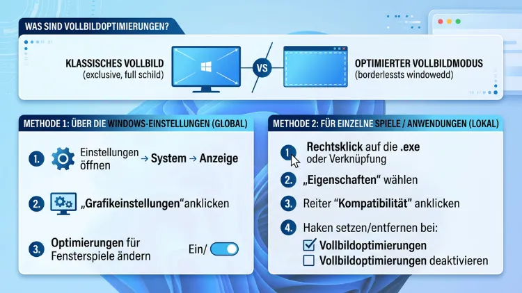 Windows 11/10: Vollbildoptimierungen aktivieren oder deaktivieren