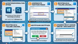 Windows 11/10: Volume oder Partition löschen – so geht’s