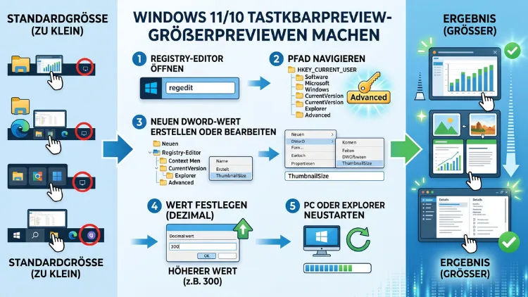 Windows 11/10: Vorschaubilder größer als maximal – Lösung