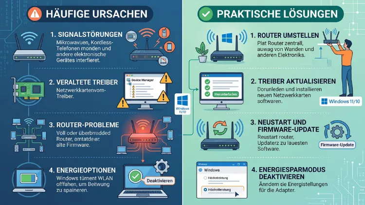 Windows 11/10: WLAN bricht ständig ab – Ursachen & Lösungen
