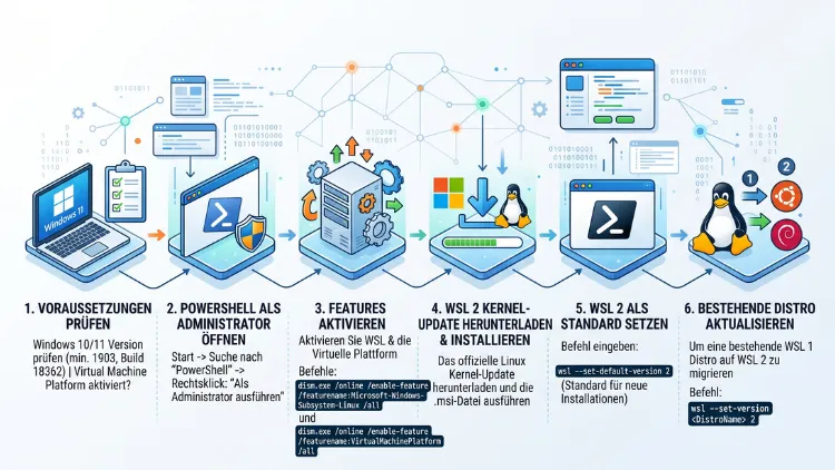 Windows 11/10: WSL zu WSL 2 aktualisieren – so geht’s