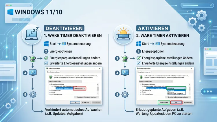 Windows 11/10: Wake Timer aktivieren/deaktivieren – so geht’s