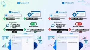 Windows 11/10: Websuche in Windows-Suche ein-/ausschalten