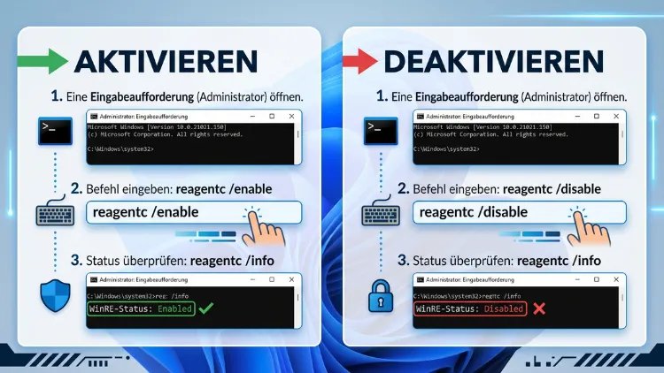 Windows 11/10: Wiederherstellungsumgebung aktivieren, deaktivieren