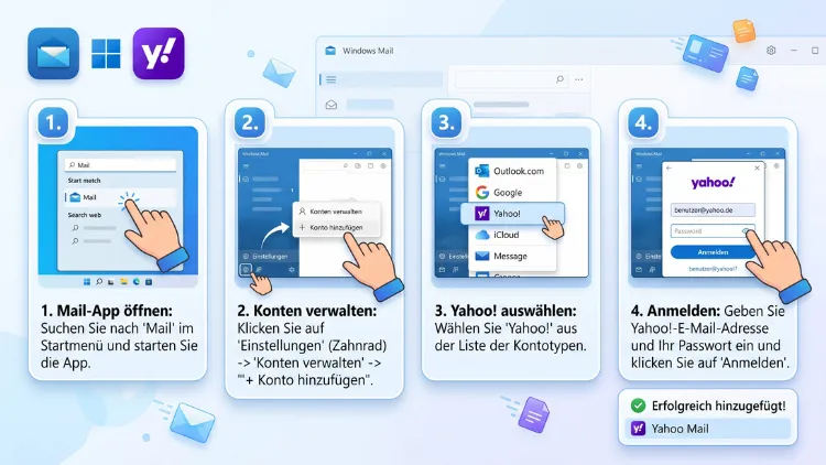 Windows 11/10: Yahoo-Mail-Konto zur Mail-App hinzufügen – so geht’s