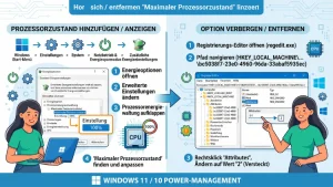 Windows 11/10: „Maximaler Prozessorzustand" in Energieoptionen hinzufügen, entfernen