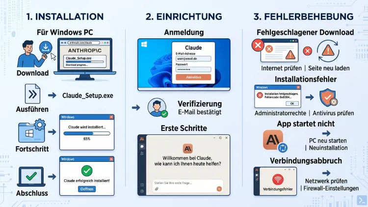 Windows: Claude-App installieren, einrichten & Fehler beheben
