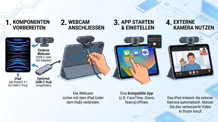 iPad: Externe Webcam anschließen und nutzen – so geht’s