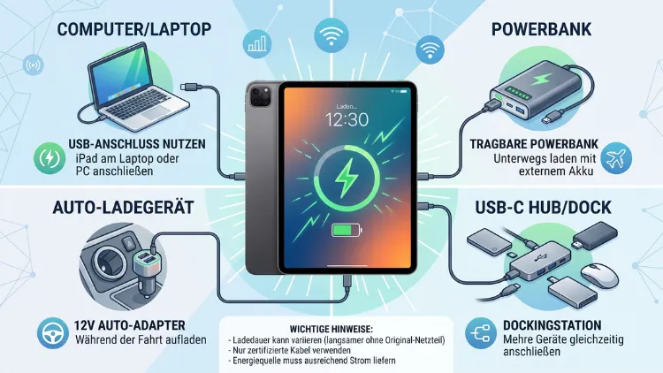 iPad: Ohne Ladegerät aufladen – so klappt’s