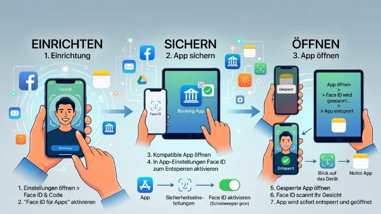 iPad & iPhone: App mit Face ID öffnen, sichern – so geht’s