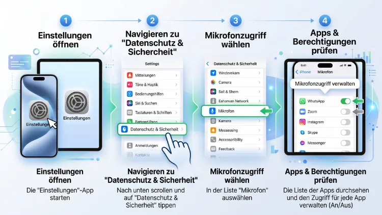iPhone & iPad: Mikrofonzugriff der Apps prüfen – so geht’s