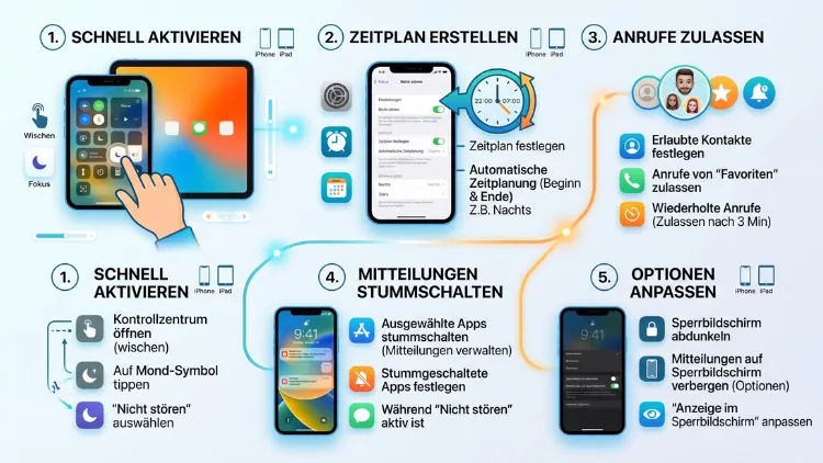 iPhone & iPad: „Nicht stören“ einrichten, nutzen – so geht’s