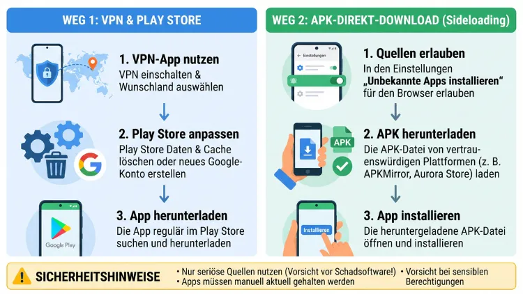 Android: Im Land nicht verfügbare Apps herunterladen – so geht’s