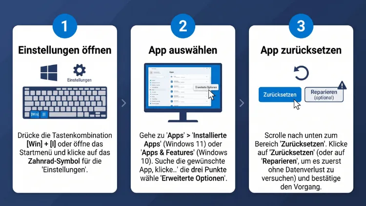 App zurücksetzen unter Windows 11 und Windows 10