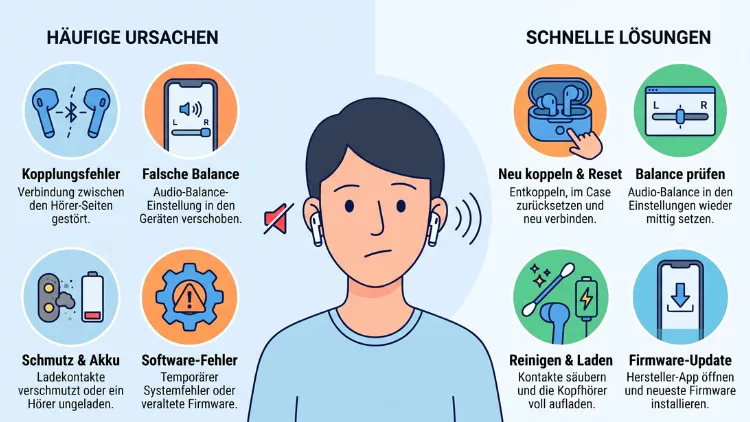 Bluetooth-Headset: Ton nur einseitig – Ursachen & Lösungen