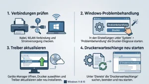 Drucker nicht gefunden/erkannt unter Windows 11 und 10 beheben