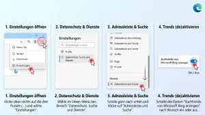 Edge: Bing-Trendsuchvorschläge in Adressleiste (de)aktivieren