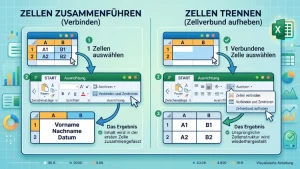 Excel: Zellen zusammenführen und trennen – so geht’s